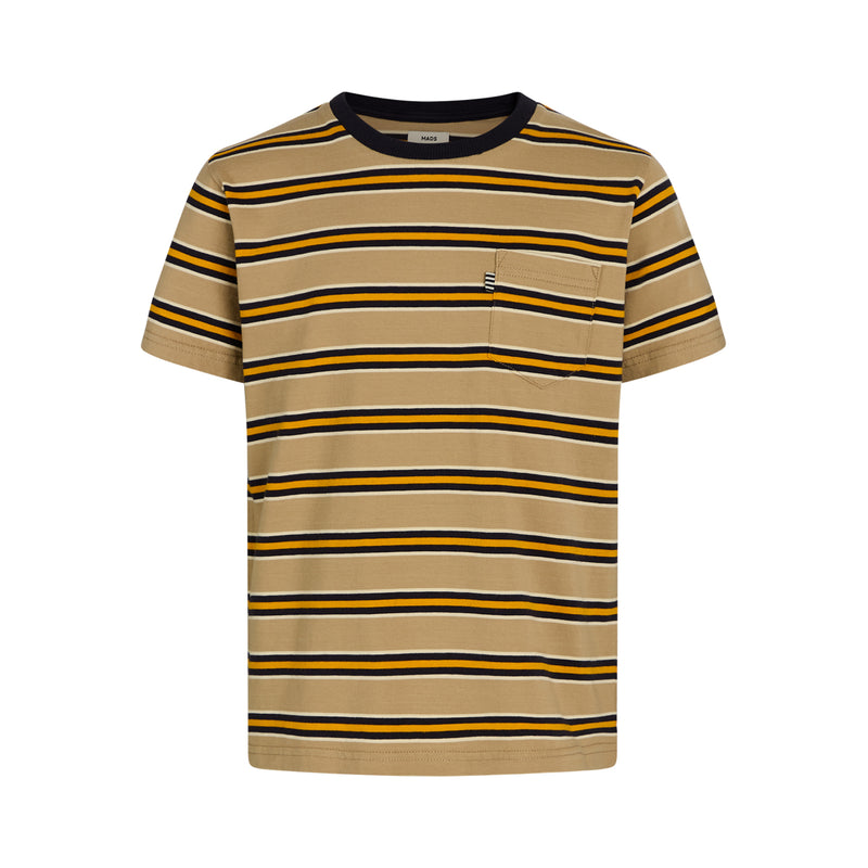 Mads Nørgaard Summer stripe Trolino Tee - Kelp