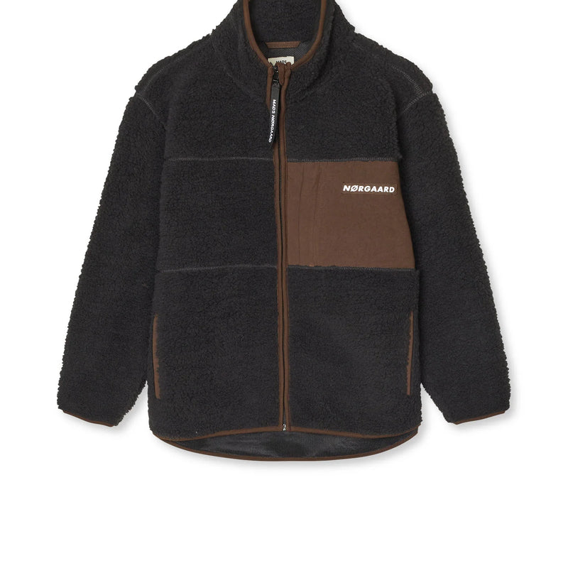 Mads Nørgaard teddy fleece jakke - jet black