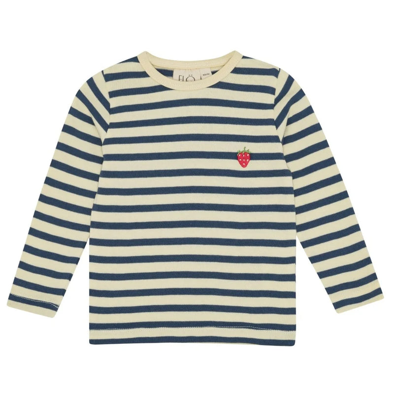 Flöss Abby LS bluse stripe - soft white/orchid