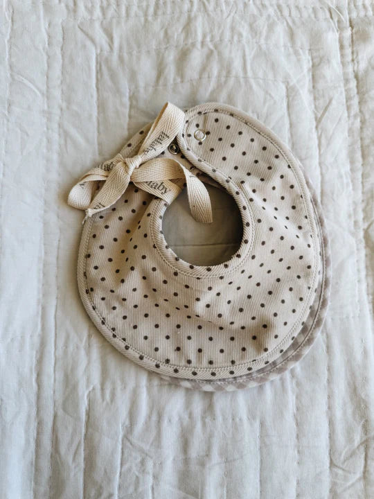 Lalaby Bibi bibs 2-pack brown dot