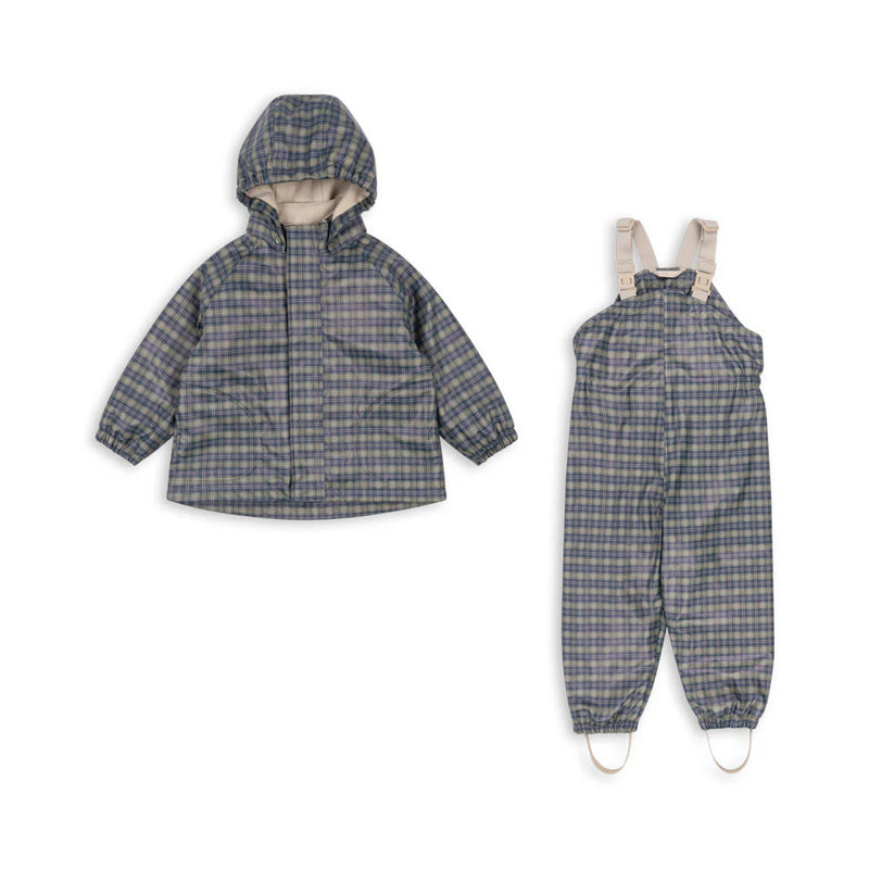 Konges sløjd rainy palme regnsæt - laurel blue check