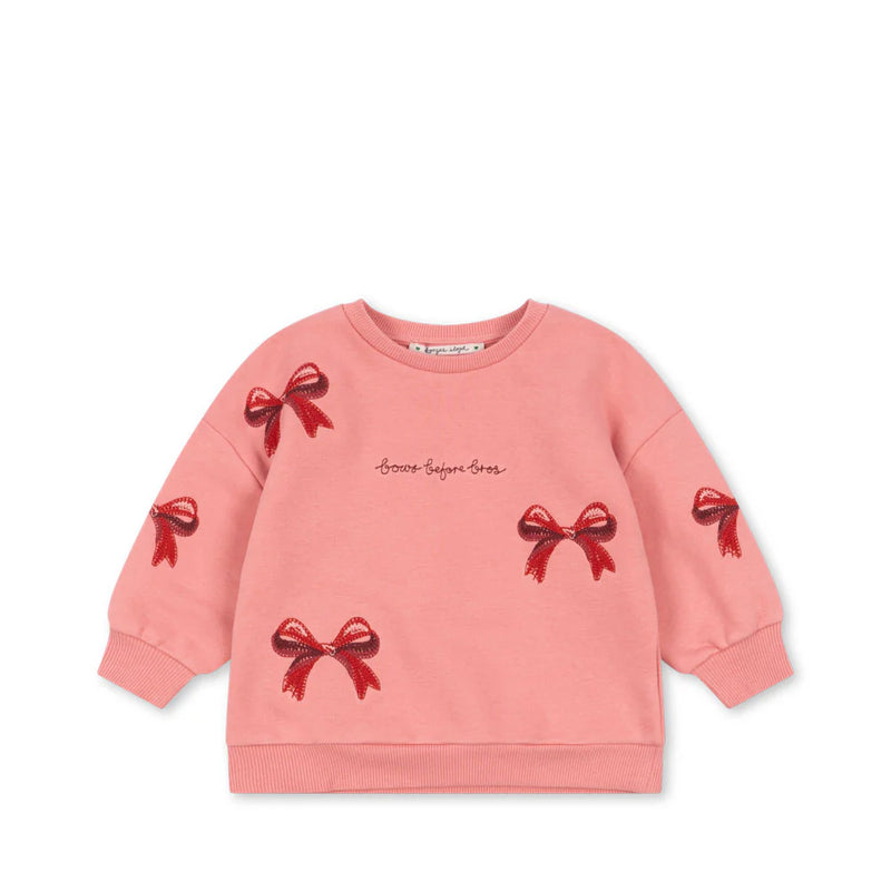 Konges sløjd lou bow sweatshirt - strawberry ice