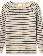 Flöss flye sweater wool - oat mel/navy