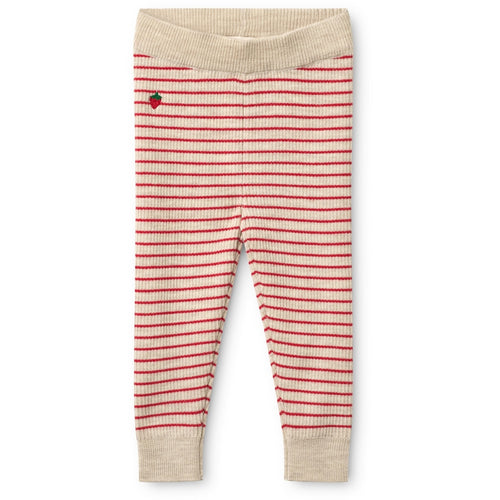 Flöss flye leggings wool - oatmel/poppy red