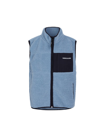 Mads Nørgaard Teddy Fleece Vilads Vest - Faded Denim