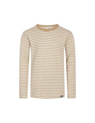 Mads Nørgaard Duo Rib Tobino Tee LS - Kelp/Vanilla Ice