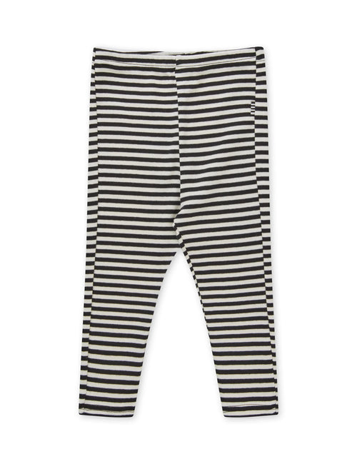 Mads Nørgaard klassisk stripe leggings - black/vanilla ice