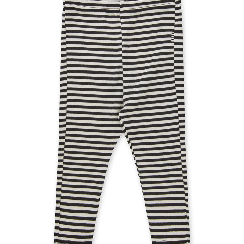 Mads Nørgaard klassisk stripe leggings - black/vanilla ice