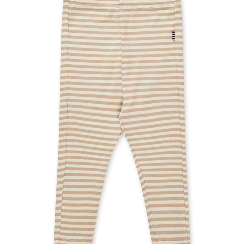 Mads Nørgaard klassisk stripe leggings - oxford tan/ vanilla ice