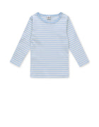 Mads Nørgaard klassisk langæmet stripe - cashmere blue/vanilla ice