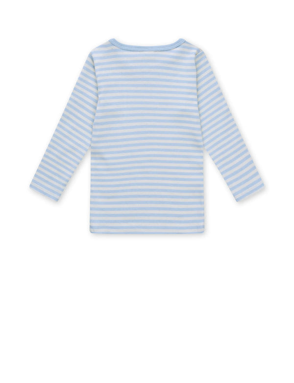 Mads Nørgaard klassisk langæmet stripe - cashmere blue/vanilla ice