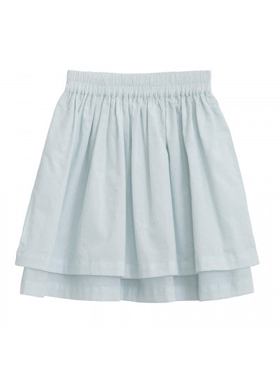 Serendipity Skirt - Misty Blue-self-stripe light woven