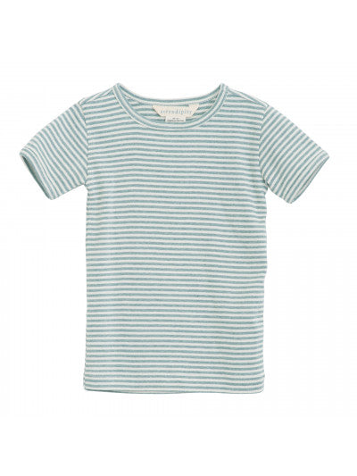 Serendipity Stripe Tee Short - Lake/Offwhite-melange