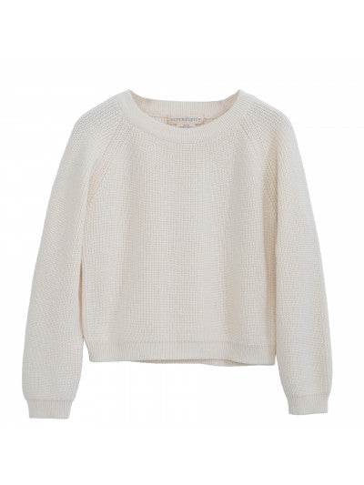 Serendipity Patent Sweater- Creme-organic cotton knit