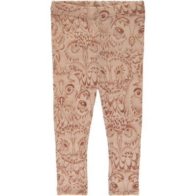 Soft Gallery SGPaula Baby Uld Leggings - Hello Owl - Cuban Sand