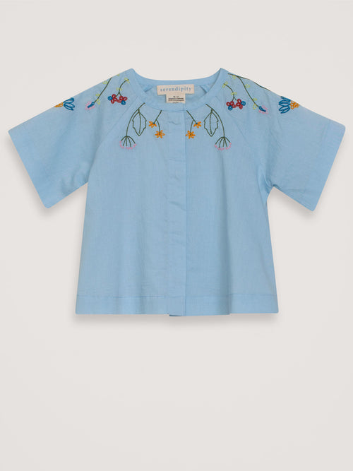 Serendipity embroidery bluse - horizon