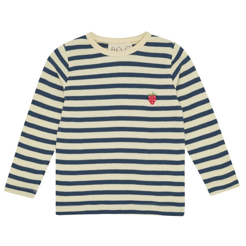 Flöss Abby LS bluse stripe - soft white/orchid