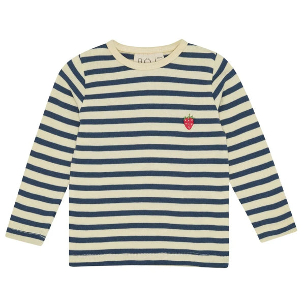 Flöss Abby LS bluse stripe - soft white/orchid