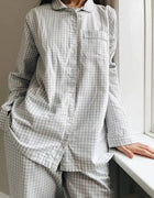 Lalaby Klassisk Mom PJ - Blue gingham