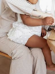 Lalaby Classic Mom PJ - Beige gingham