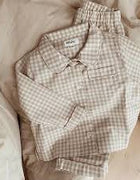 Lalaby Classic Mom PJ - Beige gingham
