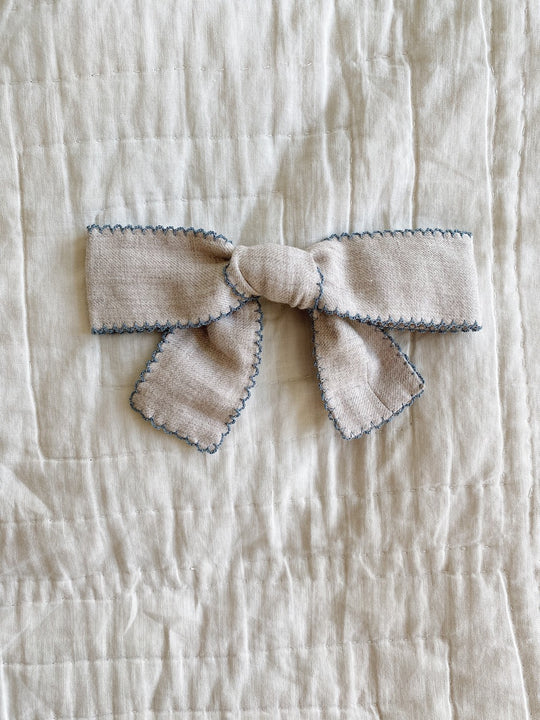 Lalaby big hair bow - birch blue