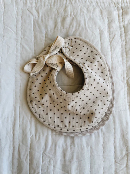 Lalaby Bibi bibs 2-pack brown dot