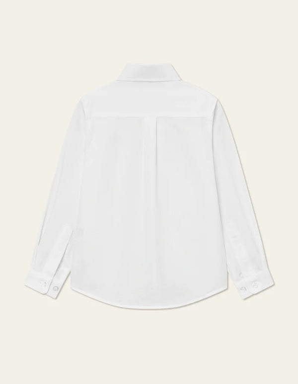 Les Deux Konrad contrast oxford skjorte - white/white