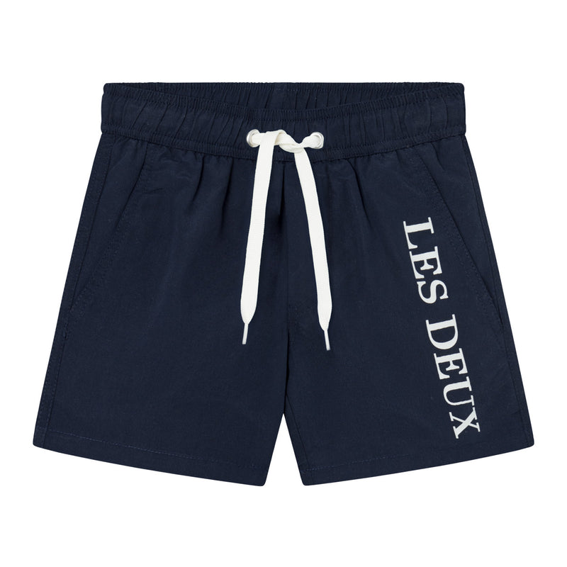 Les Deux Logo swim shorts Kids - Dark navy/Ivory