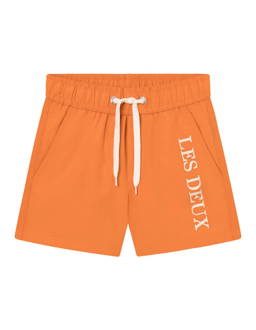 Les Deux Logo swim shorts Kids - Dusty Orange/Ivory