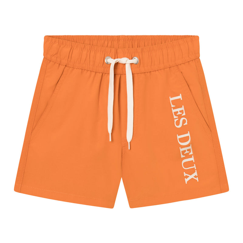 Les Deux Logo swim shorts Kids - Dusty Orange/Ivory