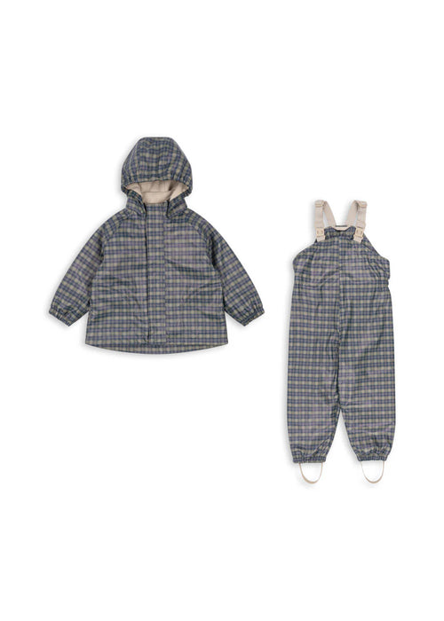 Konges sløjd rainy palme regnsæt - laurel blue check
