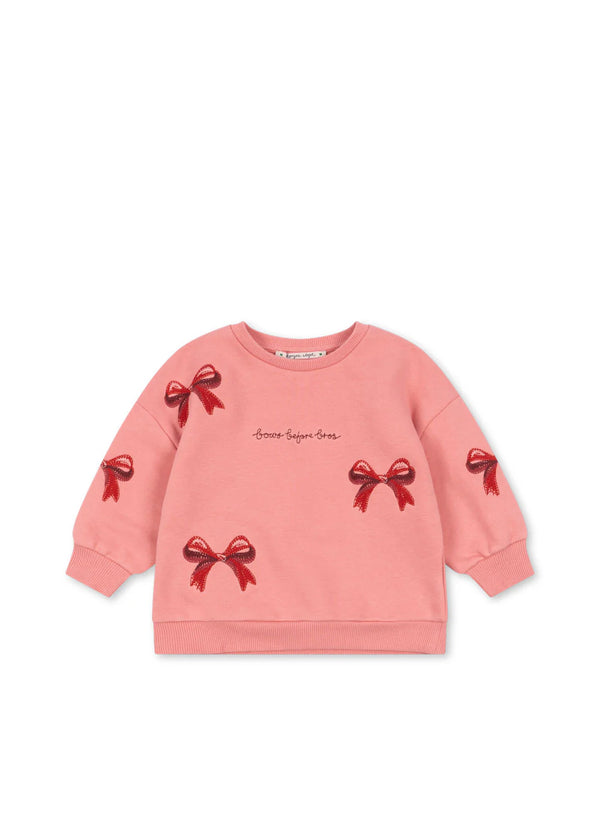 Konges sløjd lou bow sweatshirt - strawberry ice
