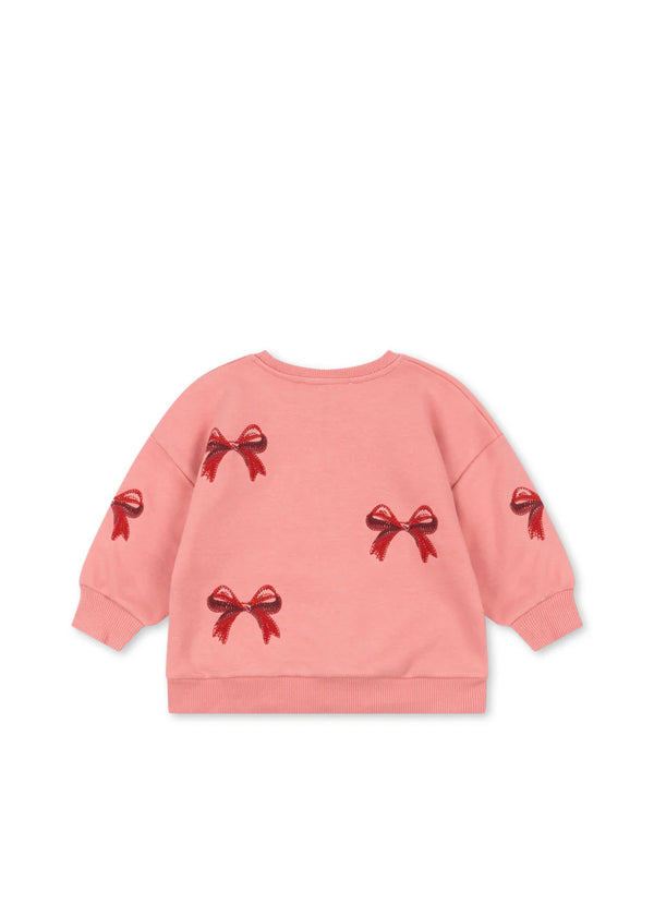 Konges sløjd lou bow sweatshirt - strawberry ice