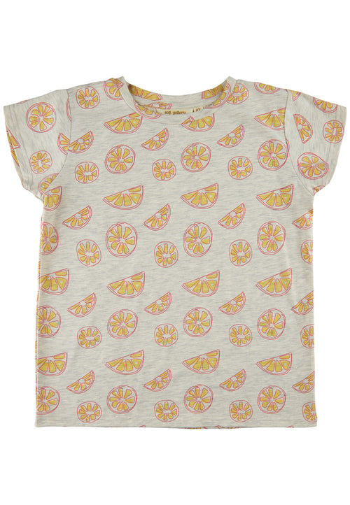 Soft Gallery SGPilou Oranges T-shirt - Light Grey Melange