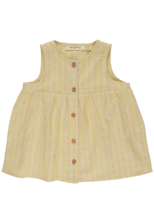 Soft Gallery SGBlillen stripe dress - Amber Yellow