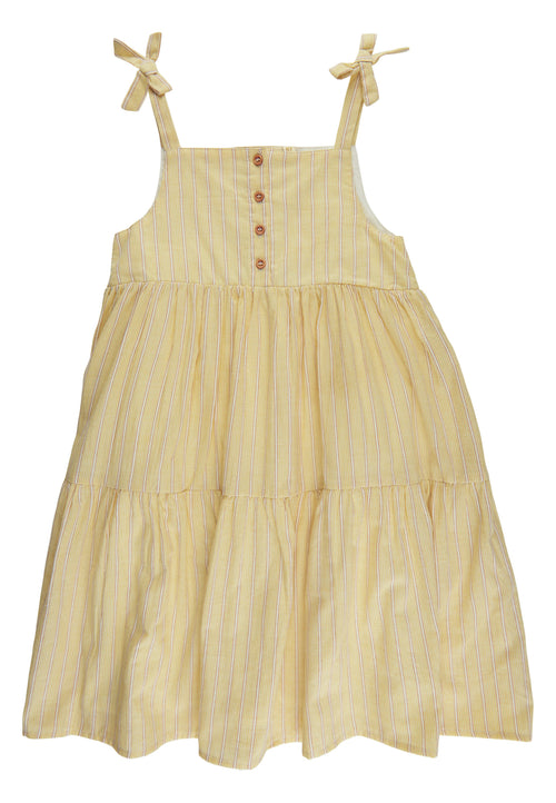 Soft Gallery SGSana stripe SL dress - Amber Yellow