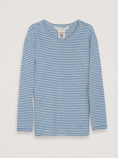 Serendipity bluse stripe - azur/ecru