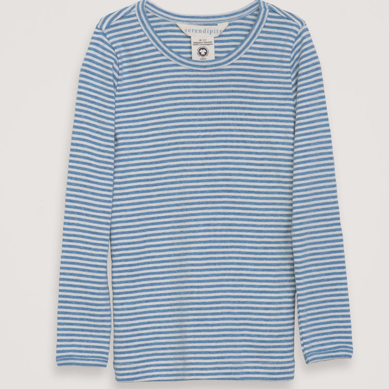 Serendipity bluse stripe - azur/ecru