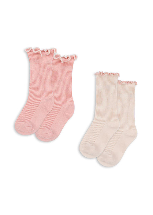 Konges sløjd 2-pak strømper - rose/offwhite