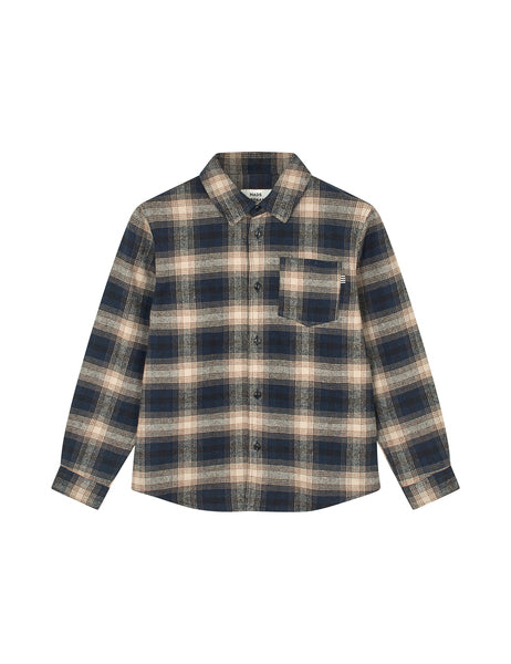 Mads nørgaard flannel svano skjorte - midnight navy check